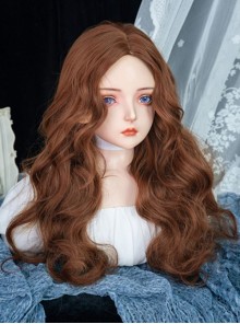 Brown Daily Natural Middle Score Doll Long Curly Hair Sweet Lolita Wig