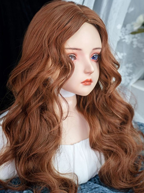 Brown Daily Natural Middle Score Doll Long Curly Hair Sweet Lolita Wig