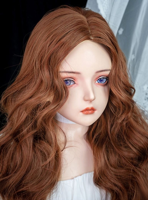 Brown Daily Natural Middle Score Doll Long Curly Hair Sweet Lolita Wig