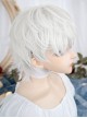 White COS Anime Natural Neutral Broken Bangs Short Straight Hair Classic Lolita Wig