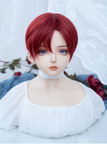 Natural Red Neutral Broken Bangs Handsome Anime COS Short Straight Hair Classic Lolita Wig