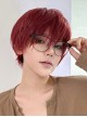 Natural Red Neutral Broken Bangs Handsome Anime COS Short Straight Hair Classic Lolita Wig