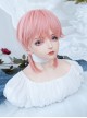 Pink Sweet Neutral Cute Broken Bangs Anime COS Short Straight Hair Sweet Lolita Wig