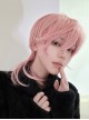 Pink Sweet Neutral Cute Broken Bangs Anime COS Short Straight Hair Sweet Lolita Wig