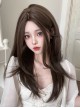 Natural Daily Brown Middle Score Long Straight Hair Classic Lolita Wig