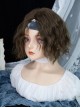 Brown Retro Mid Split Daily Water Ripple Short Curly Hair Classic Lolita Wig