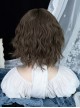 Brown Retro Mid Split Daily Water Ripple Short Curly Hair Classic Lolita Wig