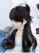 Black Daily Air Bangs Irregular Water Ripple Long Curly Hair Classic Lolita Wig
