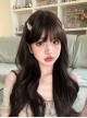 Black Daily Air Bangs Irregular Water Ripple Long Curly Hair Classic Lolita Wig