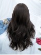 Black Daily Air Bangs Irregular Water Ripple Long Curly Hair Classic Lolita Wig