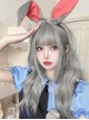 Cute Qi Bangs Silver Gray Irregular Big Wavy Long Curly Hair Sweet Lolita Wig