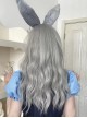 Cute Qi Bangs Silver Gray Irregular Big Wavy Long Curly Hair Sweet Lolita Wig