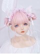 Pink Cute Air Bangs Water Ripple Long Curly Hair Sweet Lolita Wig