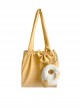 Yellow Cute Large-Capacity Bowknot Little White Goose Decoration Daily Sweet Lolita Portable Shoulder Bag