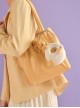 Yellow Cute Large-Capacity Bowknot Little White Goose Decoration Daily Sweet Lolita Portable Shoulder Bag