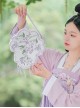 Chinese Style Hanfu Wisteria Embroidery White Purple Tassel Classic Lolita Handheld Shoulder Bag