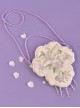 Chinese Style Hanfu Wisteria Embroidery White Purple Tassel Classic Lolita Handheld Shoulder Bag