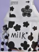 Summer Cute Black White Milk Box Design Printing Handmade Beading Decoration Phone Bag Sweet Lolita Portable Messenger Bag