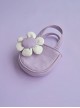 Purple Mini Flower Decoration Handwork Beaded Shoulder Strap Sweet Lolita Portable Shoulder Bag