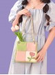 Candy Color Tulip Contrasting Color Stitching Design Detachable Handwoven Shoulder Strap Sweet Lolita Portable Shoulder Bag