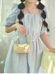 Milk Yellow Summer Woven Straps Tulip Acrylic Chain Decoration Cylinder Bag Sweet Lolita Portable Shoulder Bag