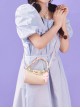 Milk Yellow Summer Woven Straps Tulip Acrylic Chain Decoration Cylinder Bag Sweet Lolita Portable Shoulder Bag