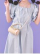 Milk Yellow Summer Woven Straps Tulip Acrylic Chain Decoration Cylinder Bag Sweet Lolita Portable Shoulder Bag