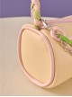 Milk Yellow Summer Woven Straps Tulip Acrylic Chain Decoration Cylinder Bag Sweet Lolita Portable Shoulder Bag