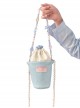 Pure Color Summer Ice Cream Design Detachable Beaded Strap Sweet Lolita Portable Shoulder Bag