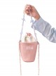 Pure Color Summer Ice Cream Design Detachable Beaded Strap Sweet Lolita Portable Shoulder Bag