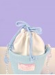 Pure Color Summer Ice Cream Design Detachable Beaded Strap Sweet Lolita Portable Shoulder Bag