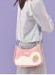 Strawberry Pudding Series Strawberry Decorative Stitching Detachable Shoulder Strap Pink Sweet Lolita Shoulder Messenger Bag