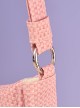 Strawberry Pudding Series Strawberry Decorative Stitching Detachable Shoulder Strap Pink Sweet Lolita Shoulder Messenger Bag