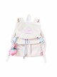 Strawberry Pudding Series Drawstring Magnetic Buckle Design Cute Strawberry Decoration Sweet Lolita Backpack