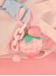 Strawberry Pudding Series Drawstring Magnetic Buckle Design Cute Strawberry Decoration Sweet Lolita Backpack