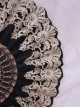 Vintage Golden Lace Black White Bronzing Print Gothic Lolita Fan
