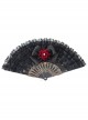 Pure Color Lace Decorate Vintage Bronzing Detachable Bowknot Rose Gothic Lolita Fan