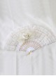 Pure Color Lace Decorate Vintage Bronzing Detachable Bowknot Rose Gothic Lolita Fan