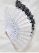 Pure Color Lace Decorate Vintage Bronzing Detachable Bowknot Rose Gothic Lolita Fan