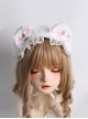 Pure Color Polka Dot Bowknot Lace Decoration Cute Plush Bear Ears Sweet Lolita Headband