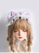 Pure Color Polka Dot Bowknot Lace Decoration Cute Plush Bear Ears Sweet Lolita Headband