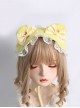 Pure Color Polka Dot Bowknot Lace Decoration Cute Plush Bear Ears Sweet Lolita Headband