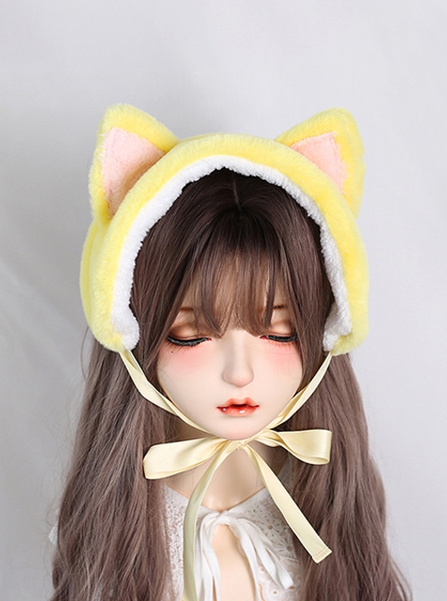 Cute Sweet Plush Cat Ears Autumn Winter All-Match Ear Protection Sweet Lolita Headband