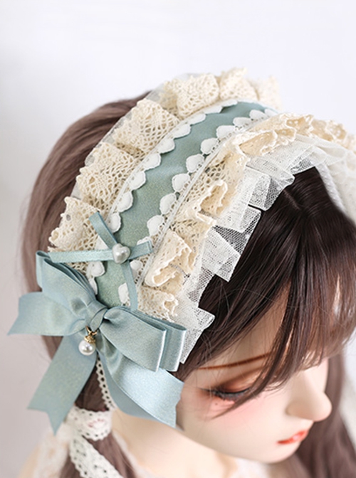 Sweet Symmetrical Bowknot Decorated Lace Classic Sweet Lolita Pure Color Headband