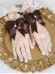 Pure Color Ribbon Bowknot Pearl Decoration Elegant Transparent Classic Lolita Gloves