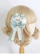 Pure Color Bear Bowknot Lace Ribbon Hairpin Brooch Dual-Purpose Sweet Lolita Hairpin