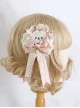 Pure Color Bear Bowknot Lace Ribbon Hairpin Brooch Dual-Purpose Sweet Lolita Hairpin