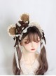 Plush Cute Bear Ears Lace Decorate Ribbon Bowknot Sweet Lolita Top Hat