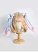 Pink-White Plush Rabbit Ears Detachable Blue Bowknot Cute Lop Eared Rabbit Sweet Lolita Hair Clip