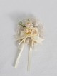 Satin Ribbon Bowknot Embroidery Lace Flower Elegant Brooch Hair Clip Two-Purpose Classic Lolita Hair Clip